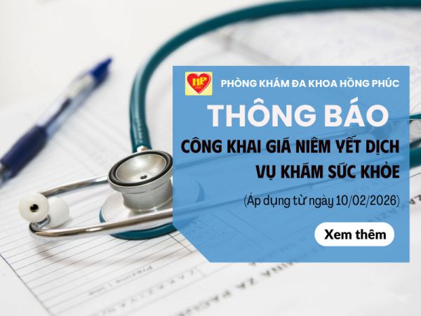 THÔNG BÁO - CÔNG KHAI GIÁ NIÊM YẾT DỊCH VỤ KHÁM SỨC KHỎE